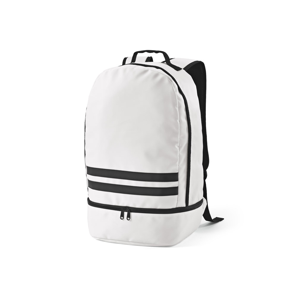 MOCHILA EM POLIÉSTER RECICLADO 290T E SARJA COM COMPARTIMENTO PARA SAPATOS (25 L)