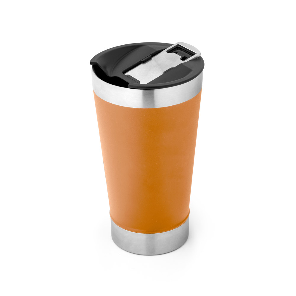 COPO DE VIAGEM EM AÇO INOX TÉRMICO, COM PAREDE DUPLA ISOLADA A VÁCUO (630 ML)