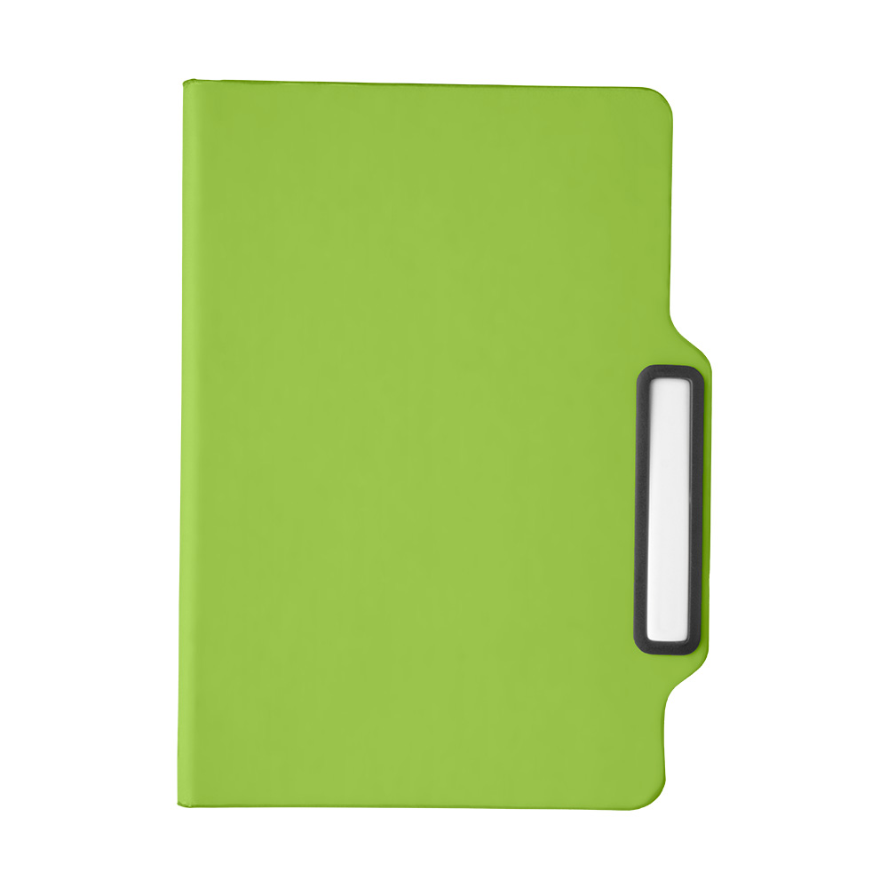 CADERNO A5 CAPA EM PU C/ CANETA - VERDE