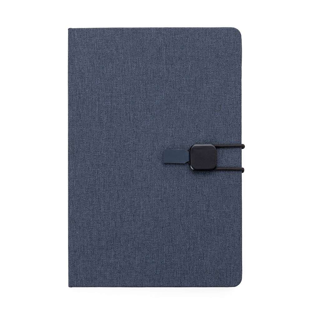 CADERNO A5 CAPA EM POLIÉSTER - AZUL