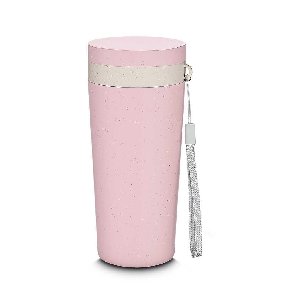 COPO PLÁSTICO EM FIBRA DE TRIGO - ROSA CLARO, 300ML