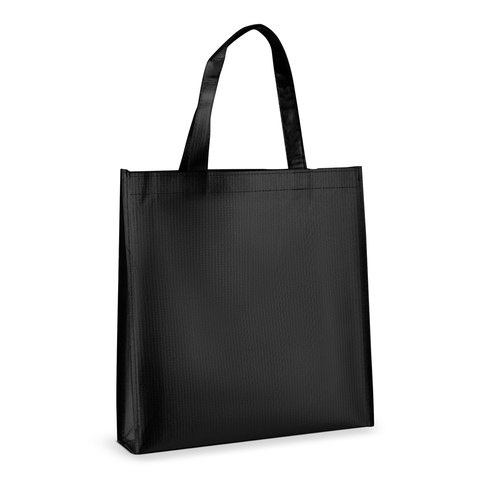 SACOLA EM TNT LAMINADO 90G/M² (34X35X8CM) - PRETO