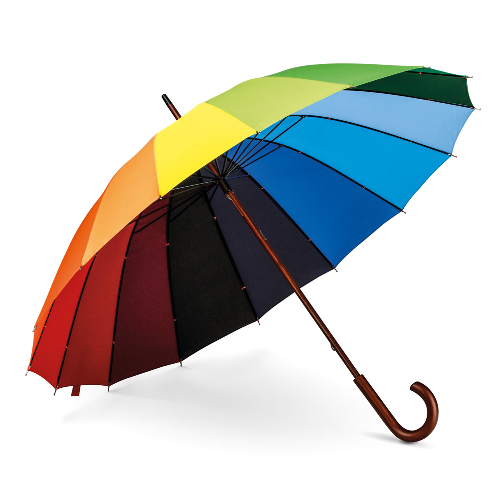 GUARDA-CHUVA ARCO-ÍRIS EM POLIÉSTER PONGEE 190T