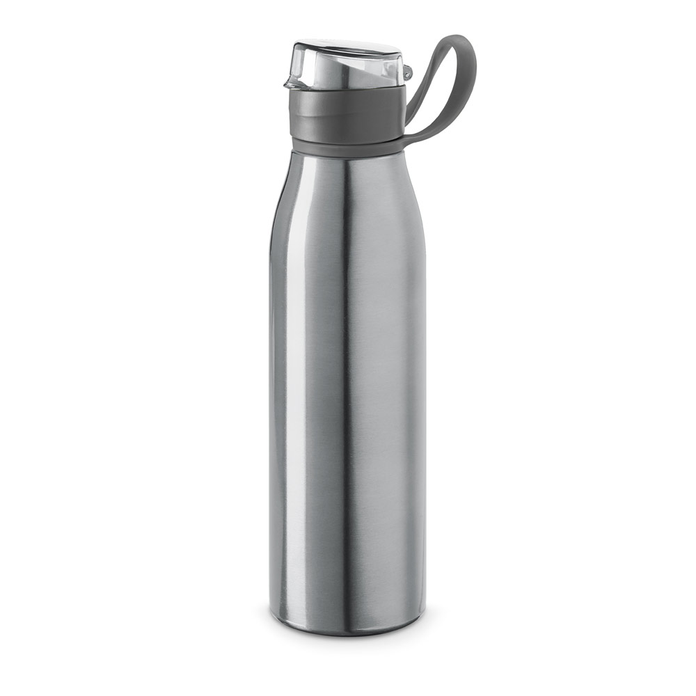 SQUEEZE EM ALUMÍNIO COM TAMPA FLIP FLOP EM AS E PP (650 ML)