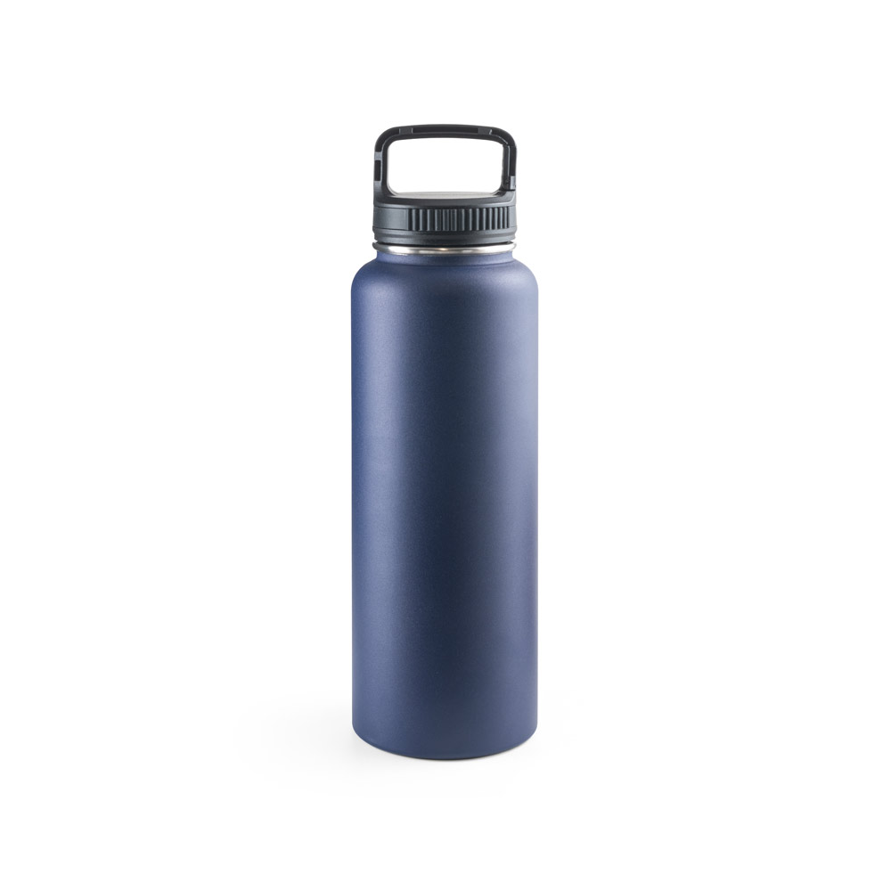 GARRAFA ESPORTIVA TÉRMICA EM AÇO INOX 90% RECICLADO COM REVESTIMENTO EM PÓ (1200 ML)