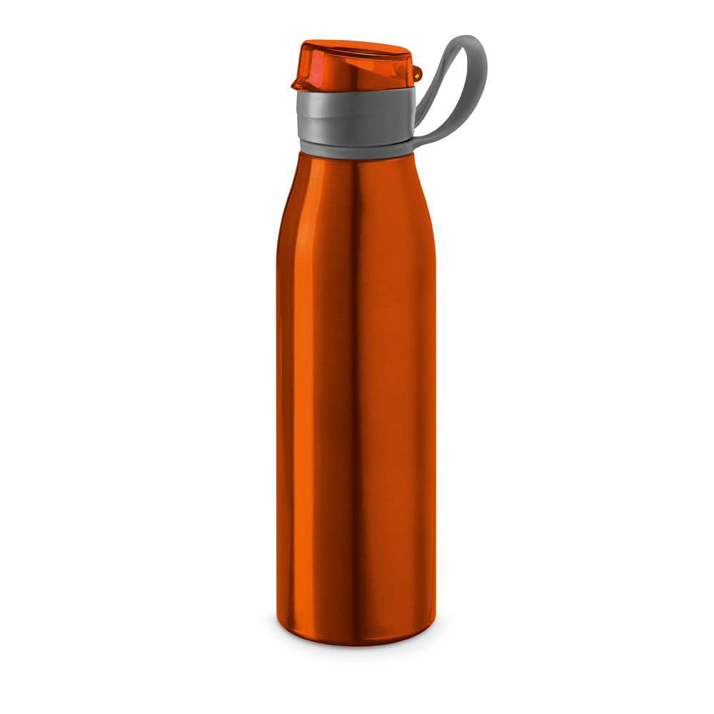 SQUEEZE EM ALUMÍNIO COM TAMPA FLIP FLOP EM AS E PP (650 ML)