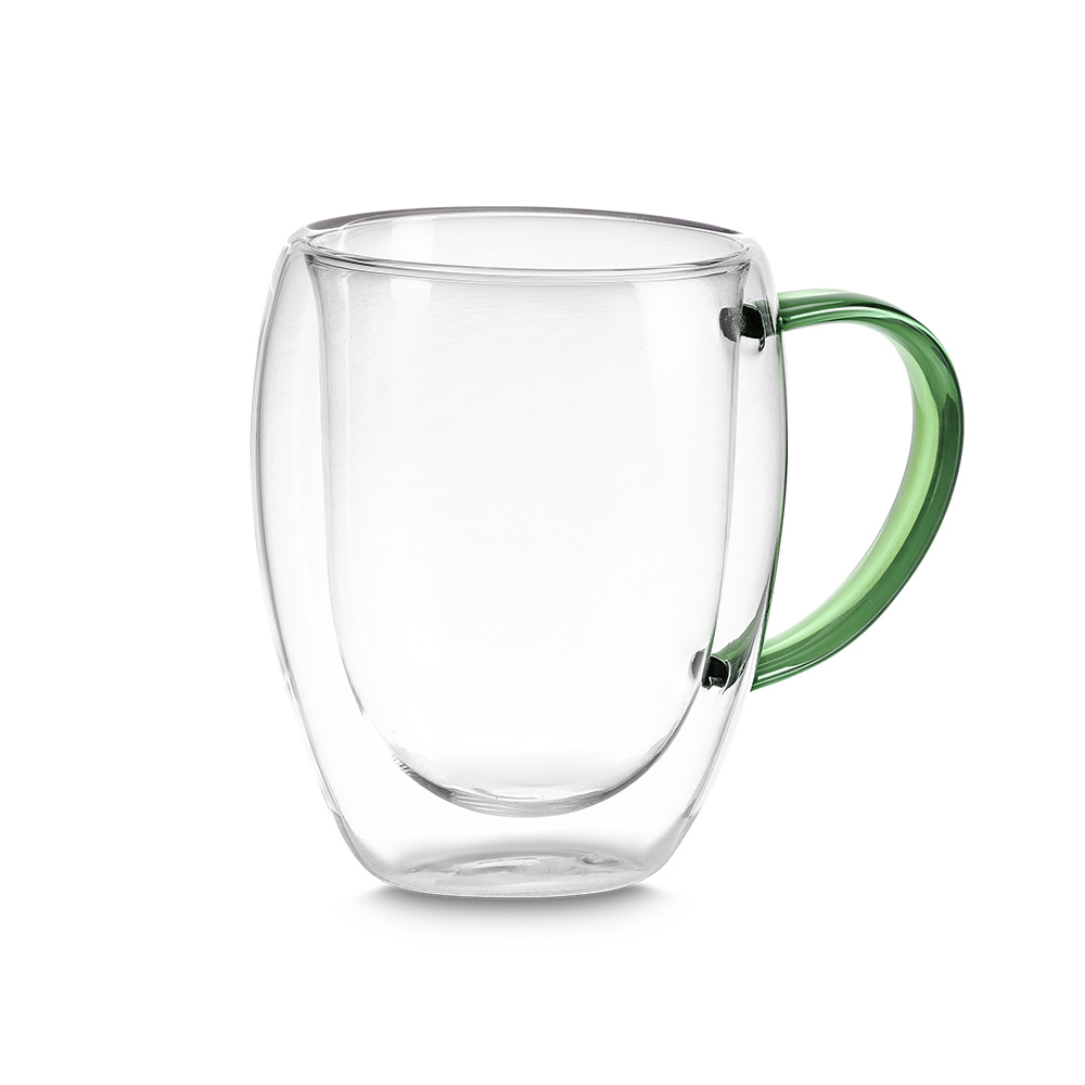 CANECA DE VIDRO BOROSSILICATO - AZUL, 350ML