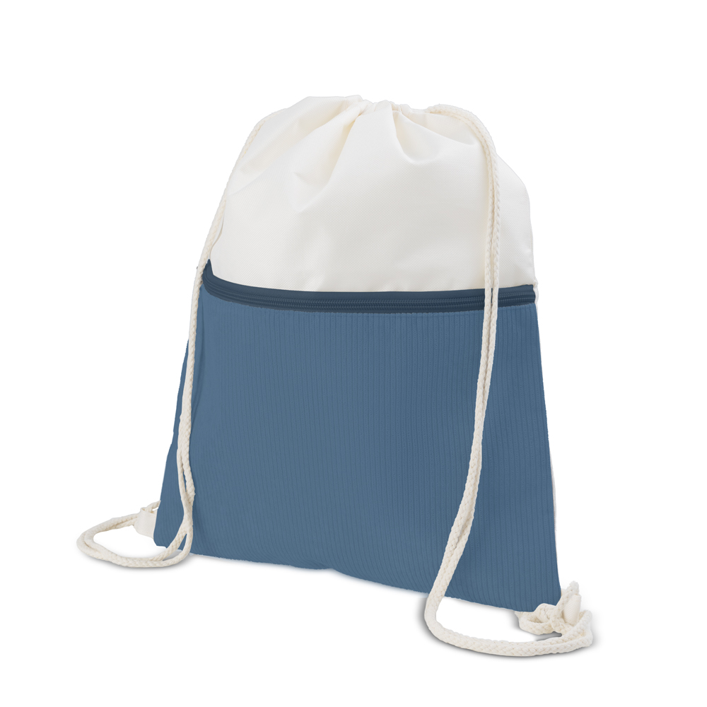 SACOLA/MOCHILA EM POLIÉSTER E VELUDO (41X34,4CM) - AZUL